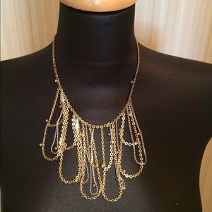 BCBG Gold Silver Tone Statement Necklace