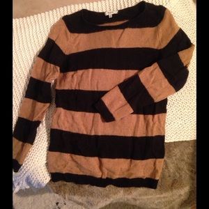 Madewell tan and black striped sweater