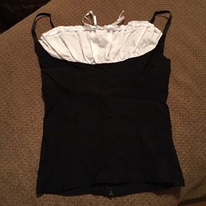 Black and white corset look top