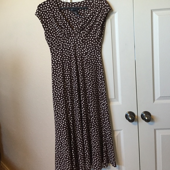 Brown polkadotted dress