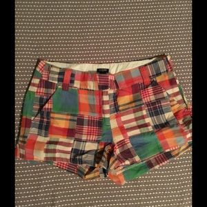 J. Crew 3in city fit madras short size 4