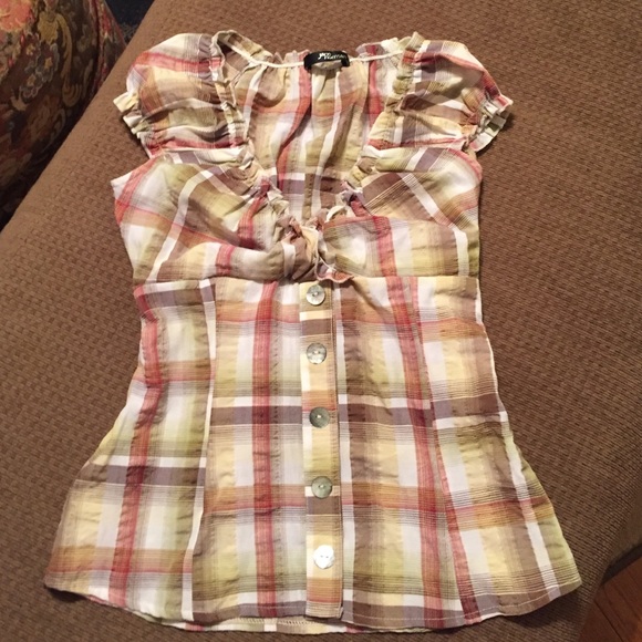 Sexy plaid button up top