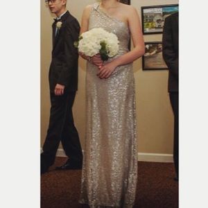 Betsy & Adam Metallic Dress