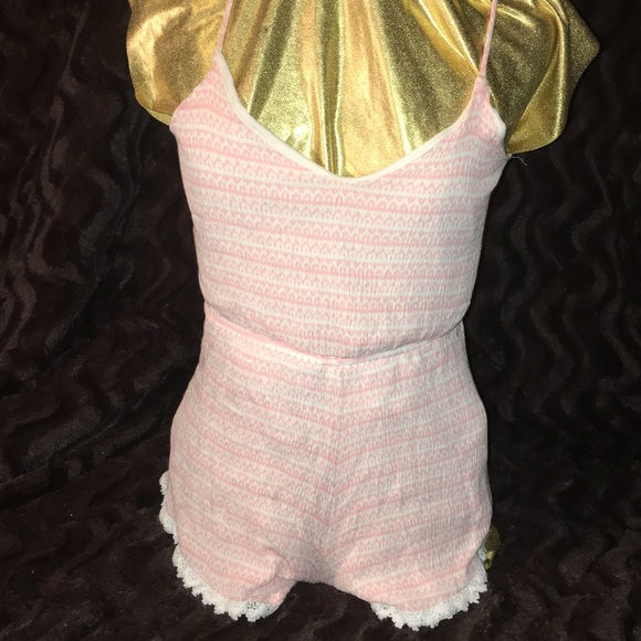 Pink and white Miami Romper