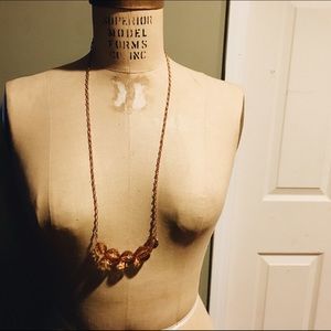 Amber necklace with gold chain