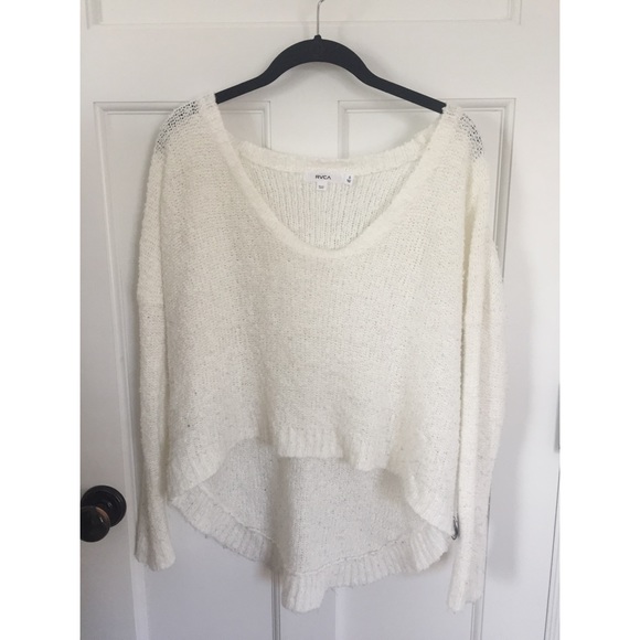 White RVCA High-Low Sweater