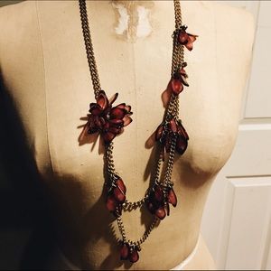 Loft pink floral necklace