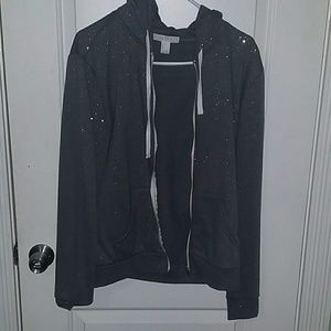Grey Glitter Hoodie