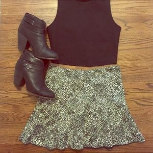 Zara Flared Neoprene Mini-Skirt