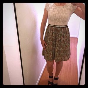 Anthropologie Feather Pattern Dress