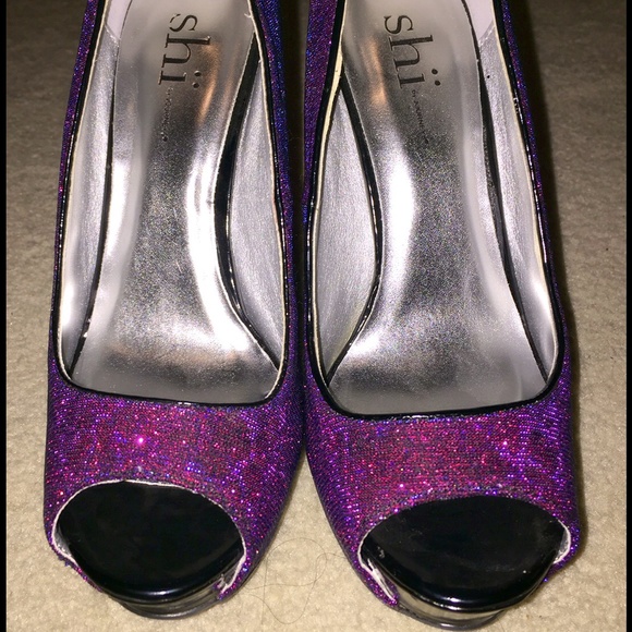 SOLD - SALE⚡️Sz 6 Purple blue pump prom glitter - Picture 2 of 4
