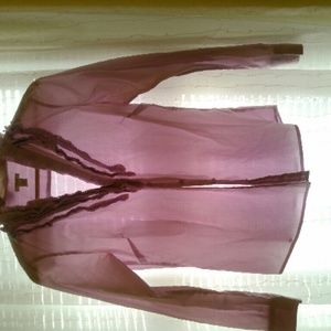 Cotton Ruffled collar button up blouse