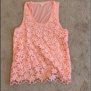 J. Crew Floral Eyelet Tank