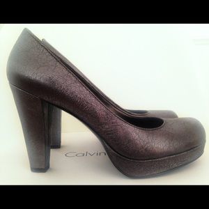 Calvin Klein Slate Metallic Pumps