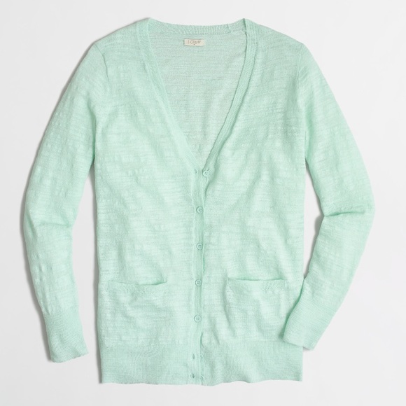 J. Crew Factory Mint Airspun Cardigan