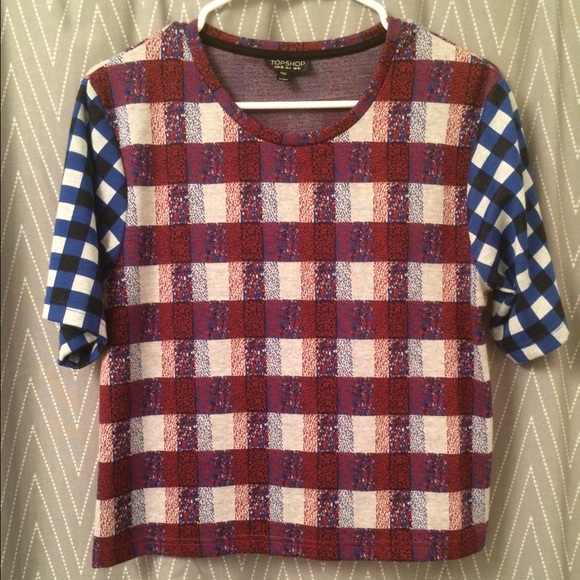 Topshop Plaid Top