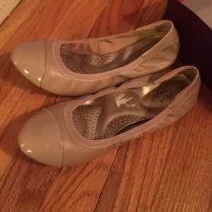 Tan ballet flats