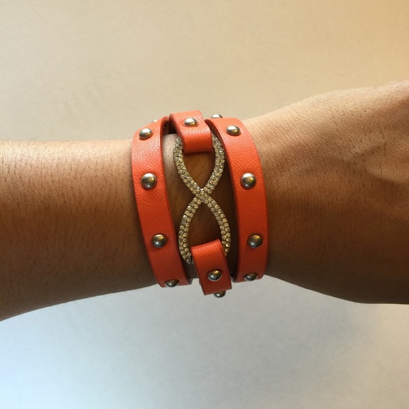 Pave Infinity Rhinestone Wrap Bracelet w/ studs - Picture 5 of 8
