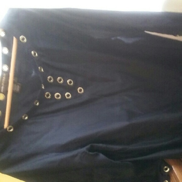 Dana Buchman Silk navy tunic top