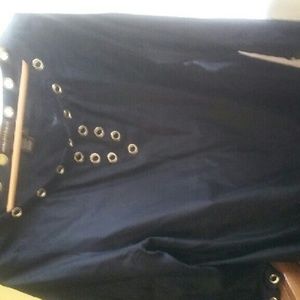 Dana Buchman Silk navy tunic top