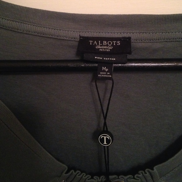 Talbots Pima Cotton Blouse; Slate Blue - Medium P - Picture 2 of 4