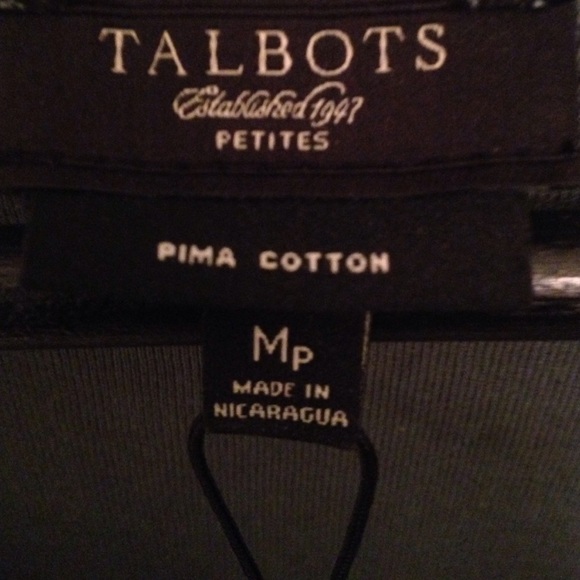 Talbots Pima Cotton Blouse; Slate Blue - Medium P - Picture 3 of 4