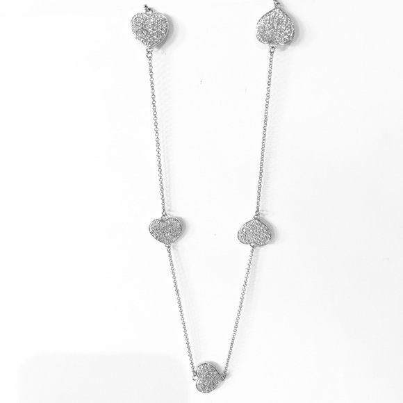 Lauren G Adams Pave Heart Necklace