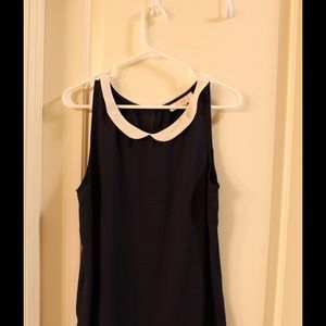 Navy top with Peter Pan collar