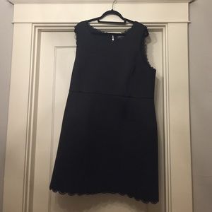 Black lace detail zip up dress