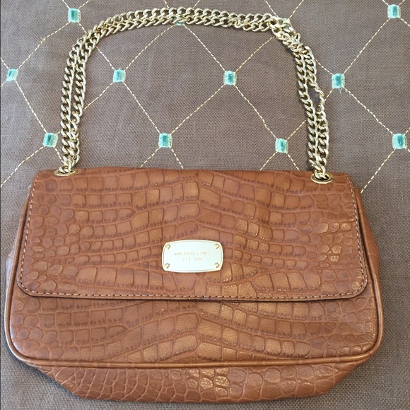 Michael Kors brown chain link purse - Picture 1 of 4