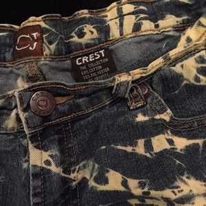 Vintage! 90's Tye-Dye High-Rise Denim Shorts Sz 11