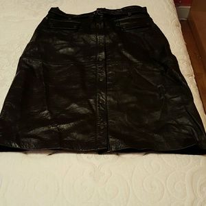 DKNY 100% leather skirt