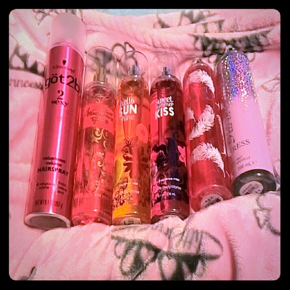 There are five total body sprays and a hairspray.