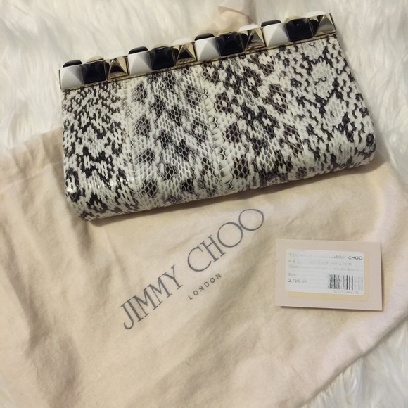 Jimmy Choo Python studded clutch - Picture 4 of 4