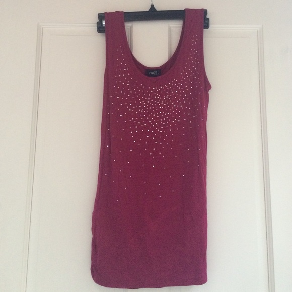 Maroon Top with Crystal Sparkles