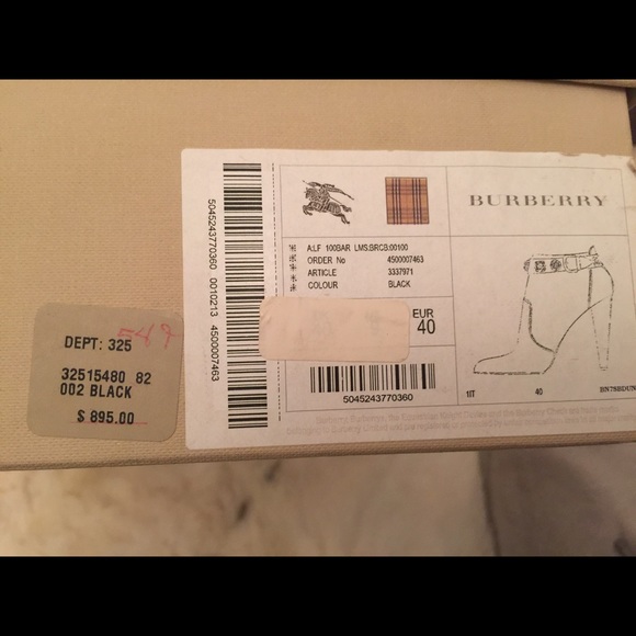 Burberry Black Leather Studded Ankle Boots - Picture 3 of 4