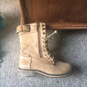 Shoes - Light beige leather combat boots Shoes - Light beige leather combat boots