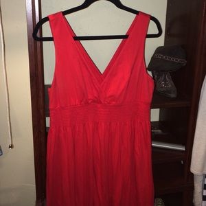 RED cotton maxi dress