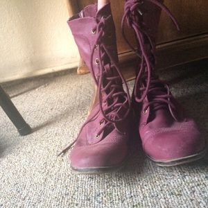 Breckelles Shoes - Burgundy Combat Boots Breckelles Shoes - Burgundy Combat Boots