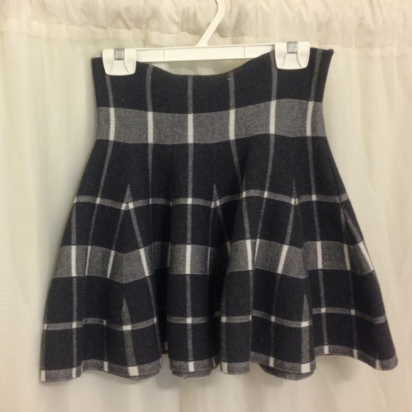 Plaid Grey School Girl Skirt