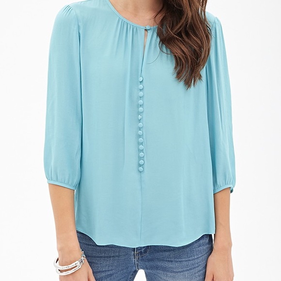 NWT Forever 21 Contemporary Boho Button Blouse
