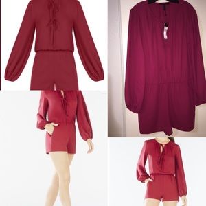 BRAND NEW w/tags BCBG Maroon romper. Size Medium