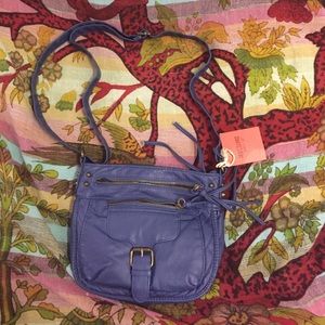 Blue faux leather Mossimo purse
