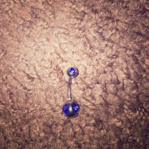 Blue belly button ring