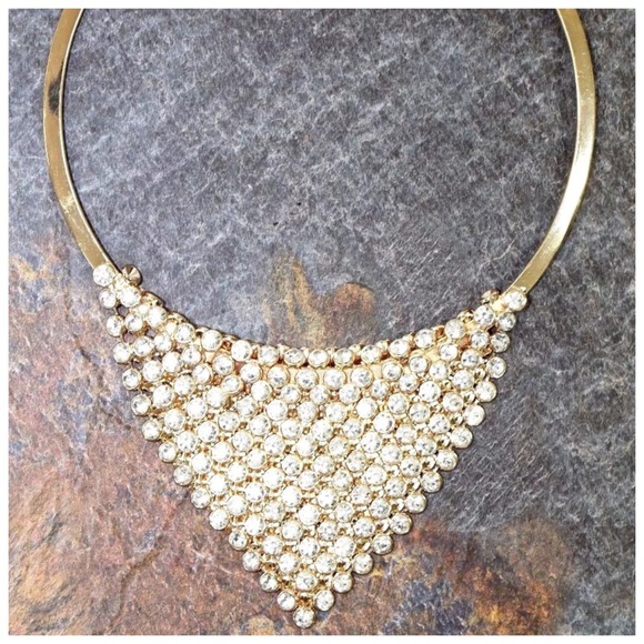 Gold Austrian Crystal Draping Necklace - Picture 2 of 4