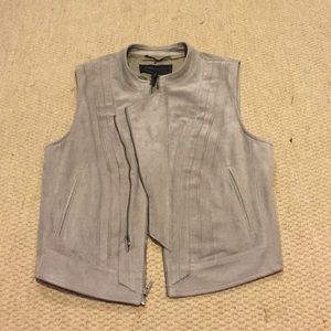 BCBGMaxAzria Jackets & Coats - Bcbg maxazria gray faux suede Moto vest BCBGMaxAzria Jackets & Coats - Bcbg maxazria gray faux suede Moto vest
