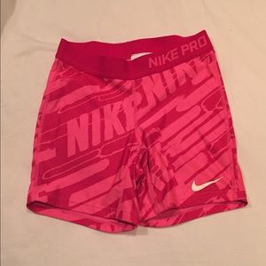 Pink Nike pro shorts