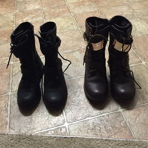 Combat boots black and brown