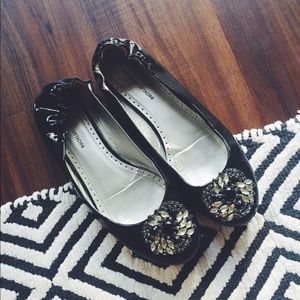 Black Adrienne vittadini patent flats gem