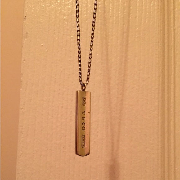 Tiffany & Co 1837 Bar Pendant and chain